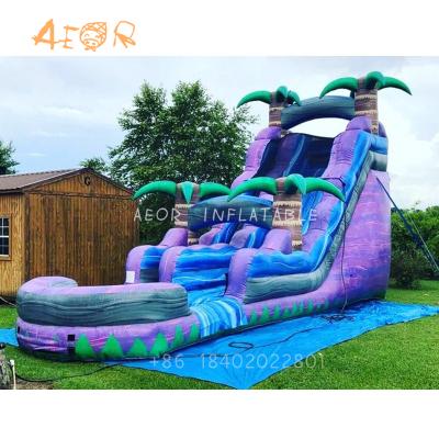 China Commercial Grade 18OZ PVC Tarpaulin AEOR Giant Inflatable Slide Inflatable Water Pool Slide The Backyard for sale