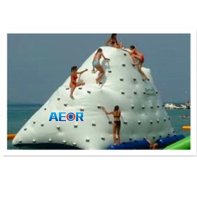 China 0.55mmPVC floating inflatable water park climbing mountain, inflatable iceberg wall for sale