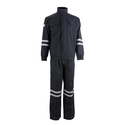 China Cotton Coverall EN1162 Navy Blue Workwear Candid Flame Retardant Clothing Protect Coverall for sale