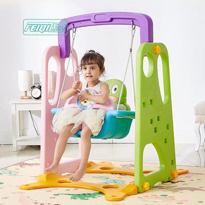 China Feqitoy Indoor Outdoor Play Kids Iron Plastic Swing Set Baby Swing for sale