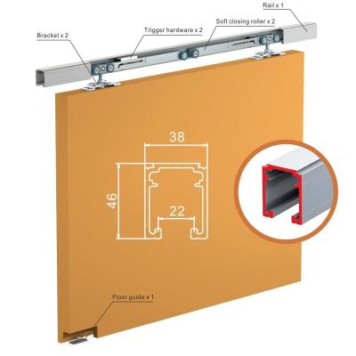 China Modern Long Life Backing Heavy Duty Sliding Door Roller With Soft Close Parts For 120 Kg Wooden Door for sale