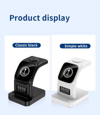 China With Holder 5-in-1 Wireless Charger Stand 15W Qi Fast Charging Dock Station For iPhone15 14 13 12 Apple Watch iWatch Airpods Pro for sale