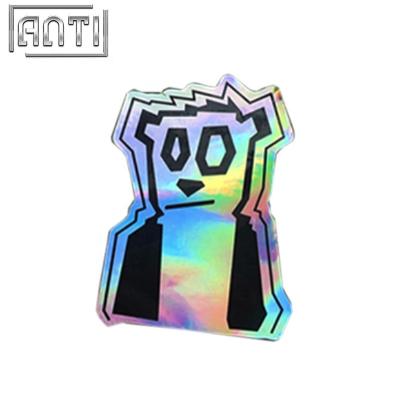 China Cartoon Sticker Custom Your Own PVC Trendy Design No Minimum Various Shapes Cool Black And White Panda Vinyl Hologram Stickers for sale