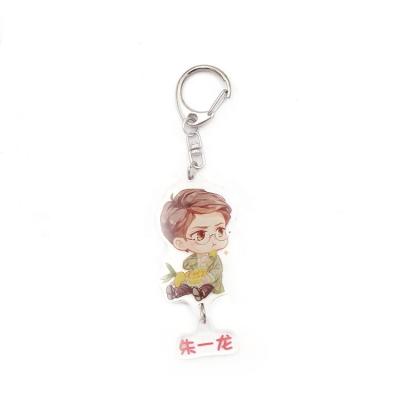 China Logo Custom No Min Order Acrylic Cartoon Figure Fashionable Cute Characters Keychains for sale