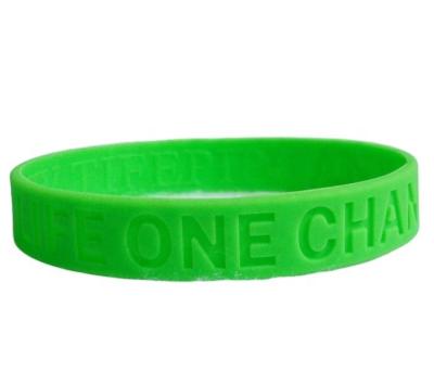 China high quality fast shipping silicone casual/sporty bracelet size custom cool round logo green color for sale