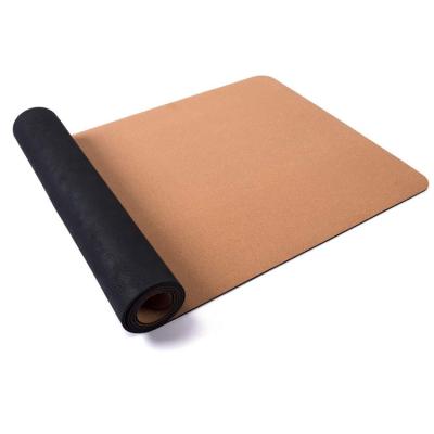 China Custom Size Eco-Friendly Wholesale Eco-Friendly Wearing Cork Yoga Mat PU Natural Rubber Yoga Mat For Yoga for sale