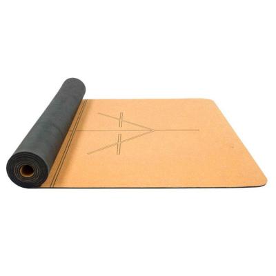 China Wholesale bodybuilding joga organic cork rubber mat, custom 5mm thick 4mm yoga met eco-friendly yoga-mat, natural rubber yoga mat cork set for sale