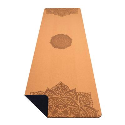 China Bodybuilding Wearing ECO Custom Printed Large No Cork Kork Toxic PU Anti-Slip Rubber Yoga Mat for sale