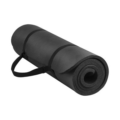 China Bodybuilding Wearing ECO Custom Printed Thick Black NBR Yoga Mat for sale