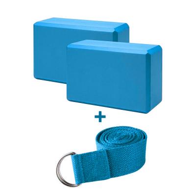 China Wholesale Custom Logo High Density Yoga Pilate Yoga Hot Port EVA Foam Large Yoga Block With Yoga Strap for sale