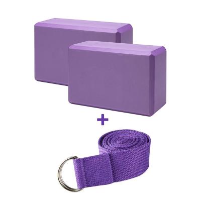 China Wholesale Custom Logo Brick Cube High Density EVA Foam Large Yoga Block Yoga Pilate Hot Wear With Yoga Strap for sale