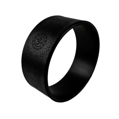 China Yoga Exercise Wear Customized Eco Friendly Black PU Yoga Wheel for sale