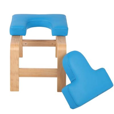 China Portable Durable Wearing Wooden Folding Legs Up HeadStand Bench Yoga Stool Inverted Chair for sale