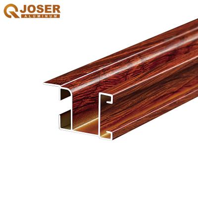 China door & Hot Selling European Extrusion 6063 T5 Honey Comb Blinds Aluminum Window Style Wood Grain Transfer Profile for sale