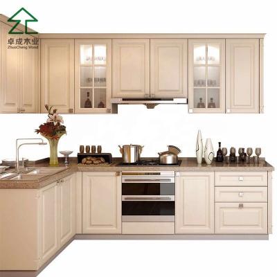 China Elegant dark brown home use kitchen cabinet designs for sale