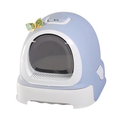 China Super New Arrival Design Meijietong Design Cat Litter Box September Automatic Self Stocked Self Cleaning With Tray Litter Box Scooper for sale