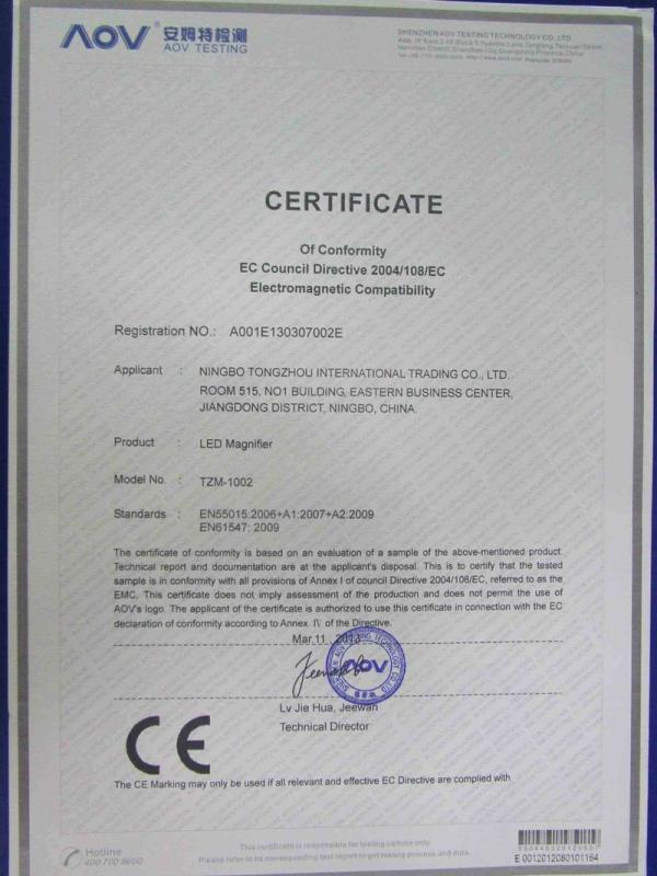 CE - Ningbo Tongzhou International Trading Co., Ltd.