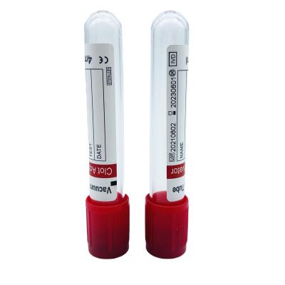 China Analysis current disposable plastic glass blood clot activator blood collection red electron tube tube for sale