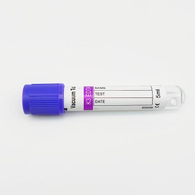 China Factory Supply Clinical Analysis Blood Use Blood Tube Vacuum Blood Collection Tube Disposable EDTA Tube With Purple Cover for sale