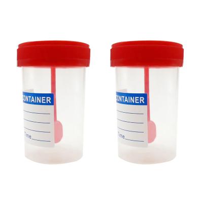 China Hospital Medical Manufacturers Various Types Of Container / Disposable Plastic Sterile Urine Collector Cups Snitch Specimen Container With Spoon for sale