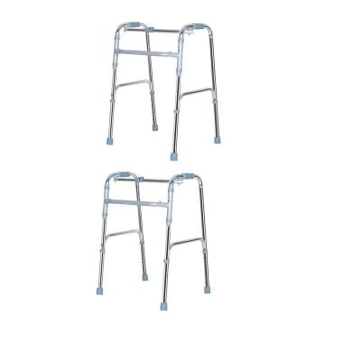 China Rehab Center Customized Walker Elderly Walker Lightweight Folding Steel Adjustable Walking Support for sale