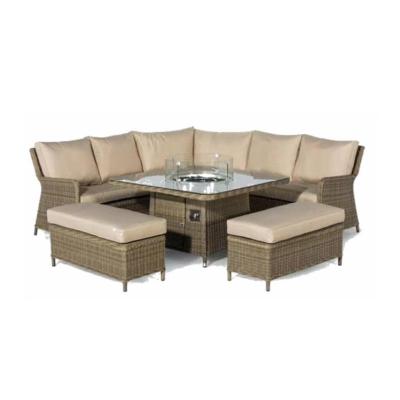 China Contemporary Commercial Hotel Project Patio Fire Table Garden Sofa Set for sale