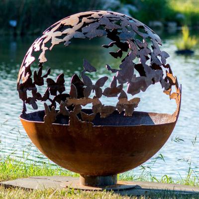 China Industrial Stocked Fire Pit Art Sphere Butterfly 60/80/90/100cm for sale