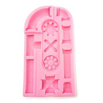 China D-0117 DIY Retro Sustainable Silicone Gear Industrial Tooling Chocolate Mold DIY Sugar Cake Decorating Mold for sale