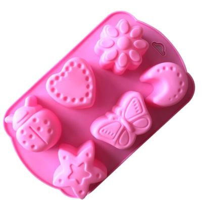 China D-0032 Insect Silicone Mold Silicone Pudding Mold Hand Soap Wholesale Six Line Mold for sale