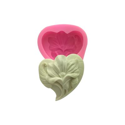 China Homemade Silicone Cake Chocolate Mold For DIY Handmade Soap Rose Flos Silicone Soap Mold for sale