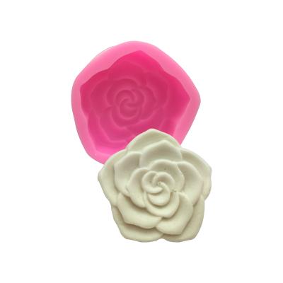 China Z-1182 DIY Handmade Silicone Soap Rose Flos Silicone Soap Mold For Homemade Cake Chocolate Mold for sale