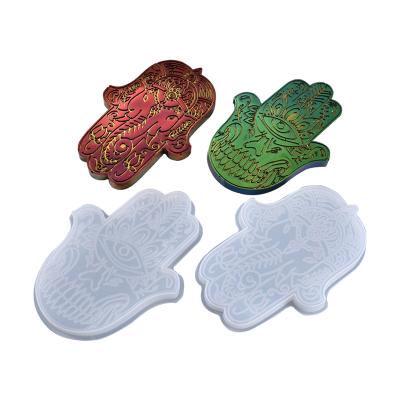 China Hot Europe C-0114 Resin Silicone Hamsa Mold For Handmade Resin Craft DIY Cake Chocolate Mold for sale