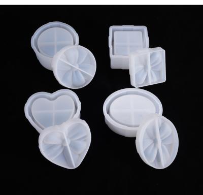 China C-0251 DIY Christmas Disposable Epoxy Gift Box Storage Box Bowknot Mold Ornaments Decorative Silicone Mold for sale