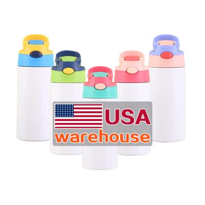 China Sustainable USA Warehouse Kids Designer Stainless Steel Tumbler Sublimation Blanks Water Bottle With Straw for sale