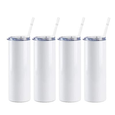 China Sustainable Wholesale 20 Oz White Vacuum Insulated Stainless Steel Double Wall Tumbler Upright Sublimation Blanks for sale