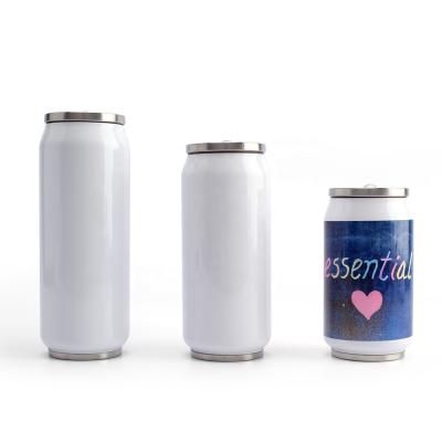 China 17 oz DIY Sustainable Cola Can Mug Heat Transfer Coated Cans Sublimation Vacuum Tumbler Stainless Steel Cola Can for sale