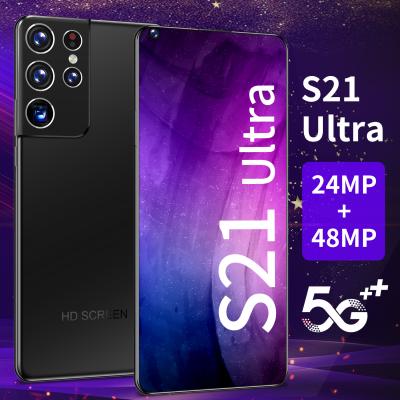 China Full Screen Dual SIM Card Global Version S21ultra Inch Smart Cell Phone 12+512GB Dual SIM SmartPhone 6800mAh Andriod Phone 7.3 HD for sale