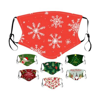 China Outdoor Fashion Printed Facemask Earloop Christmas Baubles Adjustable Washable Reusable Face Masks Decorations for sale