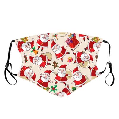 China Reusable Adjustable Earloop Printed Cartoon Christmas Adult Children Face Mask Cloth Cotton Reusable Washable Face Mask for sale