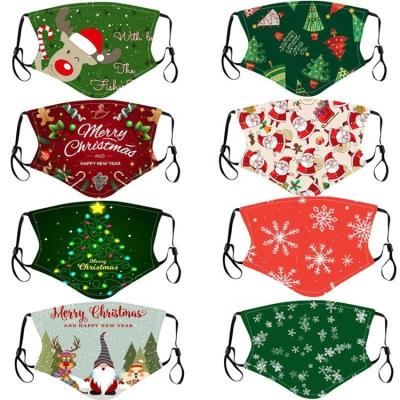 China Disposable Reusable Face Masks Christmas Quarantine Mask Cotton Cloth Christmas Reusable Decorations Adjustable Christmas for sale