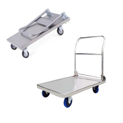 China Easy Using Stainless Steel 1000kg Large Foldable Cargo Trolley Pallet Hand Trolley Tools for sale