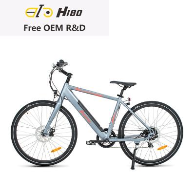 China Aluminum Alloy Drop Shipping HIBO TDA14Z Electric Bicycle City Bike 250W 10.4AH 27.5 Inch Electric Bike Green City for sale