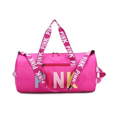 China Travel Pink Bag Duffle Travel Set Spend Overnight Weekender Gym Duffel Bag for sale