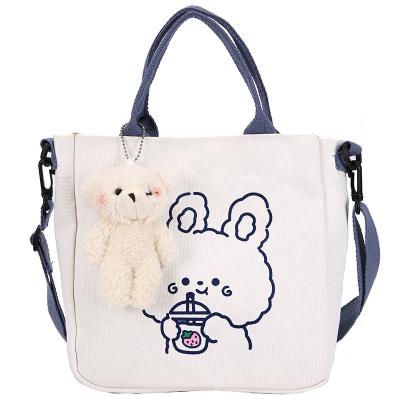 China Fashion Fashionable Cute Canvas Bag New Female Handheld Student Class Messenger Bag Or Tote Shoulder Bag for sale