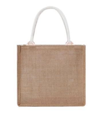 China Natural Burlap Fashion Tote Bags for sale