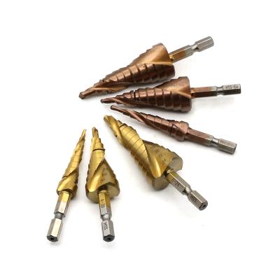 China Titanium Wood And Metal Step Hss Drill Bit For 4mm Thickness Plate for sale