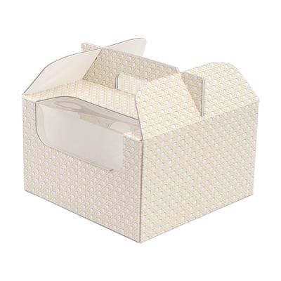 China Handmade Hot Selling Customized Gift Food Packaging Collapsible Cake Box With Window for sale