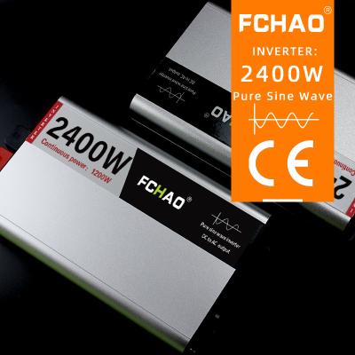 China FCHAO RTS 1200W 2400W 12V 24V DC to Solar Grid AC 220V 230V 50/60Hz Power Off Pure Sine Wave Inverter 32.5CM*18CM*6.9CM for sale