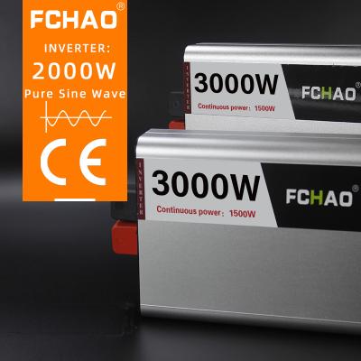 China FCHAO RTS 1500W 3000W 12V 24V DC to Solar Grid AC 220V 230V 50/60Hz Power Off Pure Sine Wave Inverter 37CM*18CM*6.9CM for sale