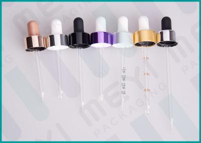 China Aluminum Sheathed Bulb Glass Liquid Dropper , 20/400 Colorful Glass Bottle Dropper for sale